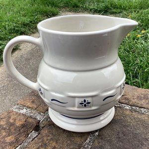 Longaberger Pottery White Ceramic Serving Pitcher